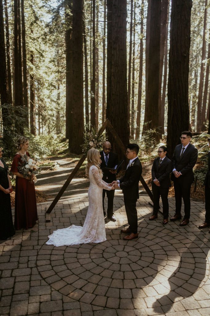 Intimate wedding photography Ceremony in the Redwoods Bay Area wedding photographer San Francisco intimate wedding photographer